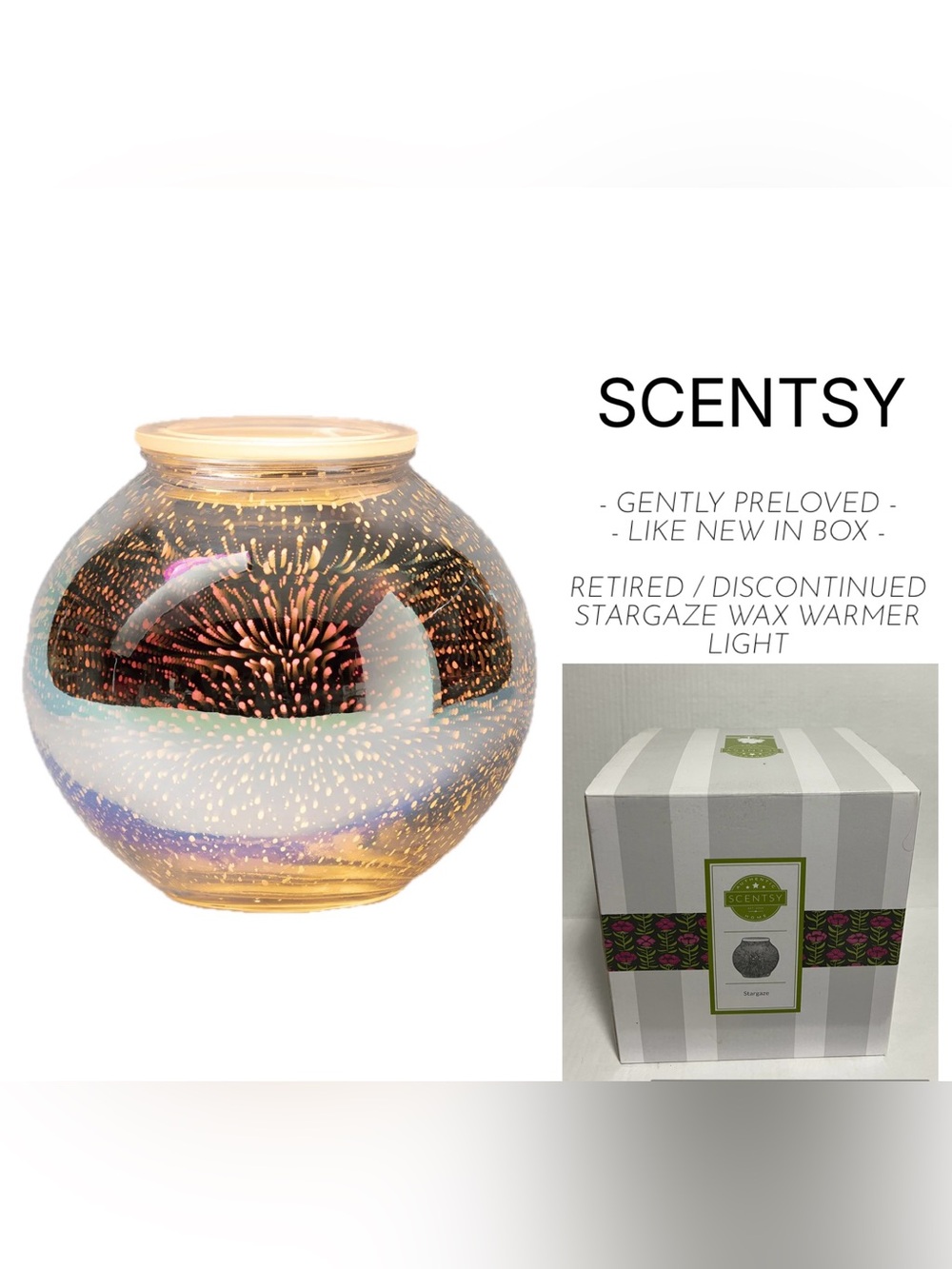 SCENTSY - LIKE NEW / GENTLY PRELOVED - IN BOX - STARGAZE WAX WARMER LIGHT